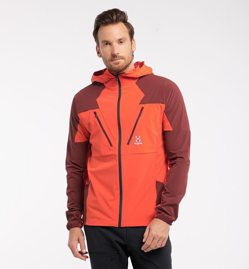 Haglöfs Tegus Softshell Jacket Red For Mens DSQZH9285 Australia